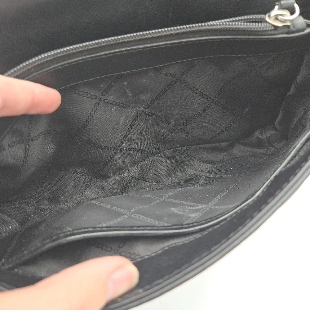 Michael Kors Black and White Quilted Sloan Shoulder Bag